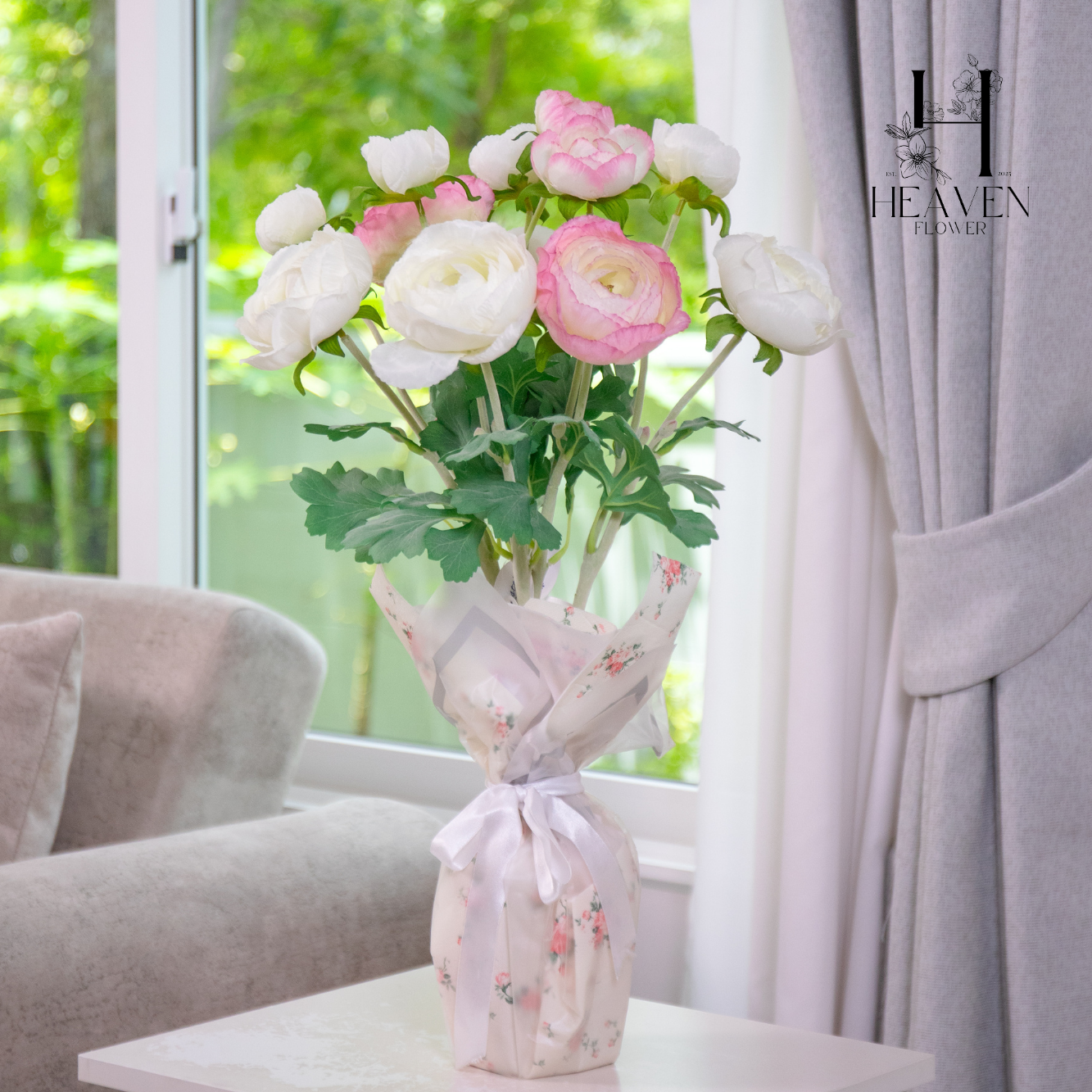 Lavender and white flowers